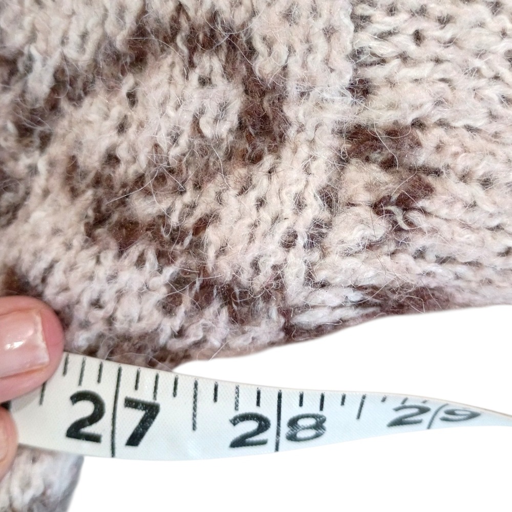 SO Goods For Life Womens Brown Pink Floral Marl Knit V-Neck Sweater Large - Picture 9 of 9